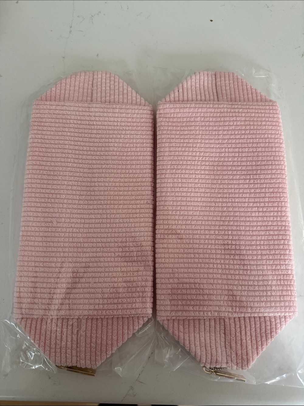 tarte Pink Ribbed Makeup Brush Pouch Set